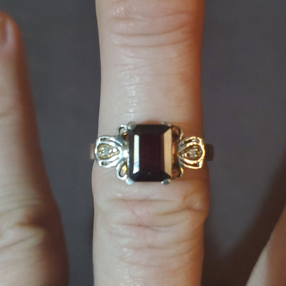 Sterling Silver Ruby Ring - image 1